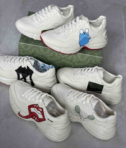 2021 women rhyton sneaker men designer shoes platform mouth red green stripe multicolor sneakers leather runner trainer casual shoes top, Black
2021 women rhyton sneaker men designer shoes platform mouth red green stripe multicolor sneakers leather runner trainer casual shoes top, Black