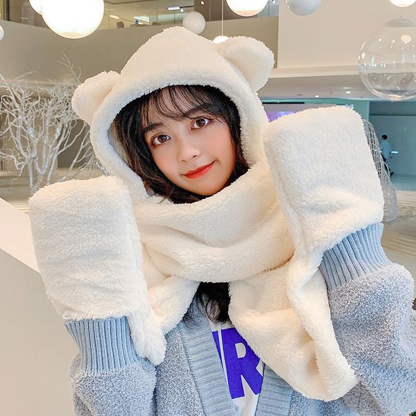 scarves lamb wool winter beanie hats for women girls scarf gloves warm and cold ear protection cotton cap female cute bear hat 221123, Blue;gray
scarves lamb wool winter beanie hats for women girls scarf gloves warm and cold ear protection cotton cap female cute bear hat 221123, Blue;gray