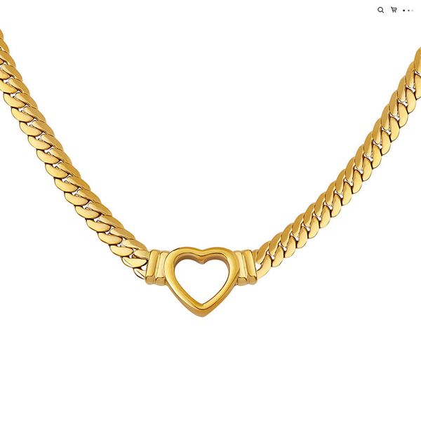 european and n pendant necklaces hip-hop personality punk trend exaggerated cuban chain heart-shaped necklace titanium steel plated 18k gold, Silver
european and n pendant necklaces hip-hop personality punk trend exaggerated cuban chain heart-shaped necklace titanium steel plated 18k gold, Silver