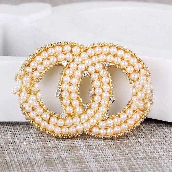 luxury brand designer double letter pins brooches women gold sliver crysatl pearl rhinestone cape buckle brooch jewelry gift, Gray
luxury brand designer double letter pins brooches women gold sliver crysatl pearl rhinestone cape buckle brooch jewelry gift, Gray