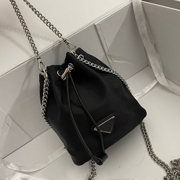 womens timeless designer p triangle badge nylon bags classic mini drawstring bucket silver metal chain crossbody shoulder tiny cosmetic case
womens timeless designer p triangle badge nylon bags classic mini drawstring bucket silver metal chain crossbody shoulder tiny cosmetic case