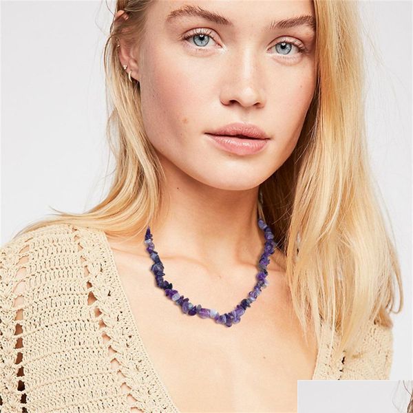 pendant necklaces spring and summer new beach style necklaces special shaped crushed stone amethyst string female clavicle chain cry dh921, Silver
pendant necklaces spring and summer new beach style necklaces special shaped crushed stone amethyst string female clavicle chain cry dh921, Silver