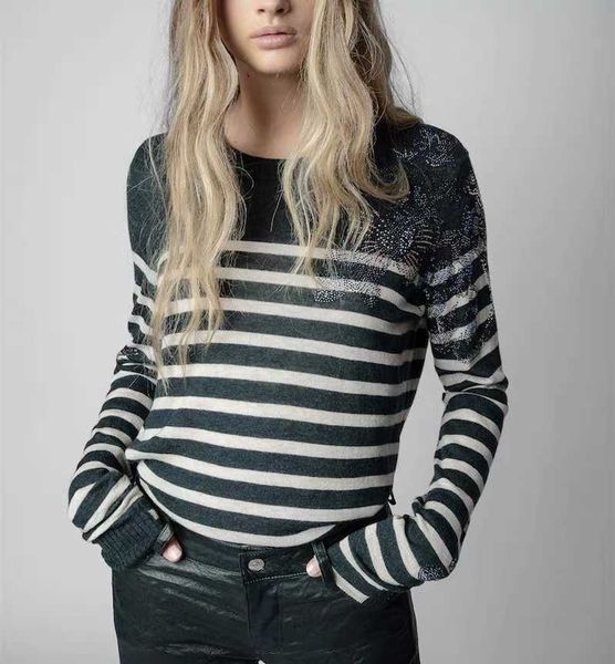 zadig & voltaire wool designer sweater round neck shoulder flower high temperature scalding shirt cashmere blended thin knitted women jacqua, White;black
zadig & voltaire wool designer sweater round neck shoulder flower high temperature scalding shirt cashmere blended thin knitted women jacqua, White;black