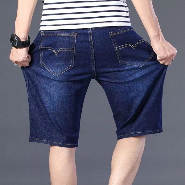 Fat plus-size fat denim shorts men's loose stretch cropped pants summer thin fat guy, Blue 
Fat plus-size fat denim shorts men's loose stretch cropped pants summer thin fat guy, Blue