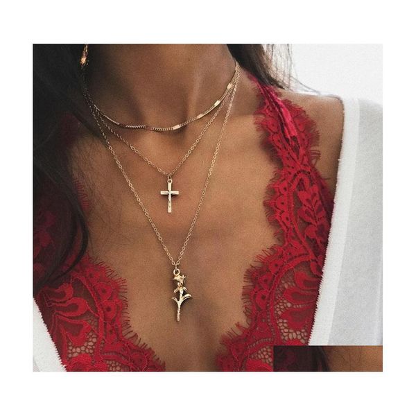 chokers layered pendant for women girl gold sier handmade long cross chain chocker necklaces drop delivery jewelry pendants dh6at, Golden;silver
chokers layered pendant for women girl gold sier handmade long cross chain chocker necklaces drop delivery jewelry pendants dh6at, Golden;silver