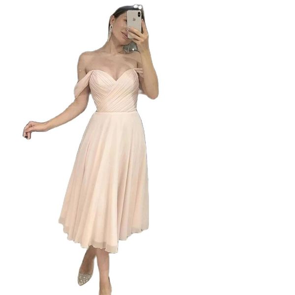 chiffon prom dresses a line off the shoulder ruffle plus size short party gowns tea length formal party, Black
chiffon prom dresses a line off the shoulder ruffle plus size short party gowns tea length formal party, Black