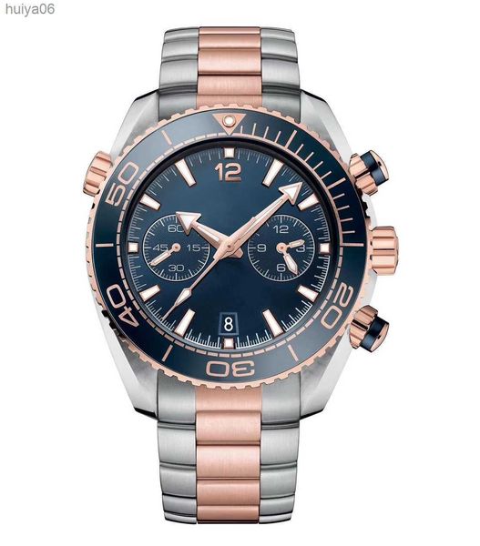 44mm male wristwatch men sport watch quartz chronograph rose gold blue leather strap sapphire crystal waterproof ceramic bezel huiya06, Slivery;brown
44mm male wristwatch men sport watch quartz chronograph rose gold blue leather strap sapphire crystal waterproof ceramic bezel huiya06, Slivery;brown