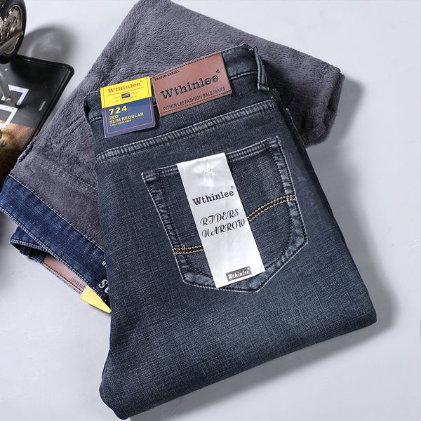 mens jeans classic brand men fleece warm business fashion winter plush thick denim trousers male elastic loose casual straight pants 221123, Blue
mens jeans classic brand men fleece warm business fashion winter plush thick denim trousers male elastic loose casual straight pants 221123, Blue