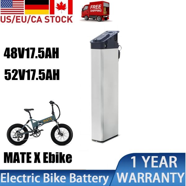 

mate x replacement ebike battery 48v 17.5ah 14ah inner batteria hidden battery 52v for folding electric bicycle 500w 750w 1000w motor