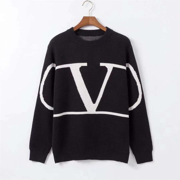 20 years classic style big logo jacquard sweater in three colors of blue black and gray293y, White;black
20 years classic style big logo jacquard sweater in three colors of blue black and gray293y, White;black
