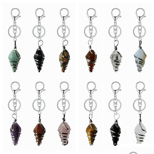key rings healing crystal cone pendant key ring for bags wire wrapped gemstone pointed keychain real natural reiki quartz st dhgarden dhlfk, Slivery;golden
key rings healing crystal cone pendant key ring for bags wire wrapped gemstone pointed keychain real natural reiki quartz st dhgarden dhlfk, Slivery;golden