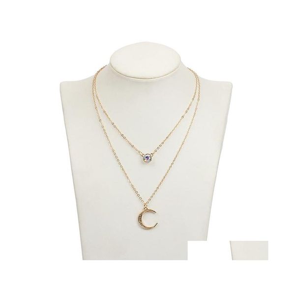 pendant necklaces bohemian moon pendant necklace for women gold color mtilayer shiny rhinestone bead party jewelry accessories colla dhl8b, Silver
pendant necklaces bohemian moon pendant necklace for women gold color mtilayer shiny rhinestone bead party jewelry accessories colla dhl8b, Silver
