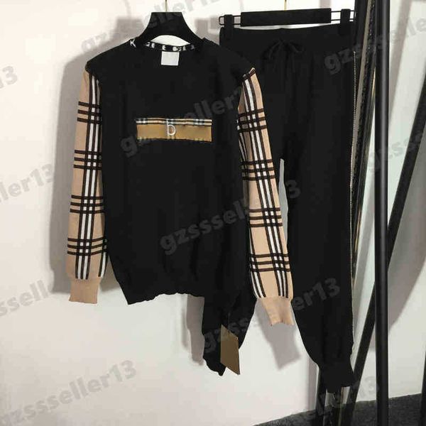 womens outfit tracksuits designer bbr knitted two piece sets logo-embroidered letter plaid pullover sweater casual trousers suit, Gray
womens outfit tracksuits designer bbr knitted two piece sets logo-embroidered letter plaid pullover sweater casual trousers suit, Gray