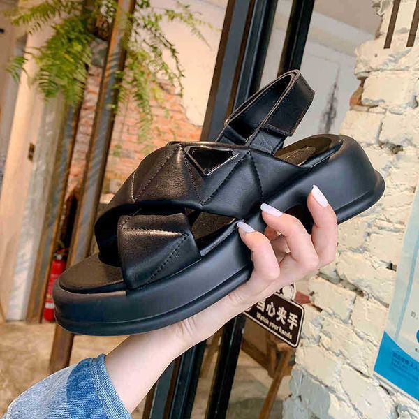 leather cross band women's summer thick soled elevated roman shoes open toe p home triangle sandals, Black
leather cross band women's summer thick soled elevated roman shoes open toe p home triangle sandals, Black