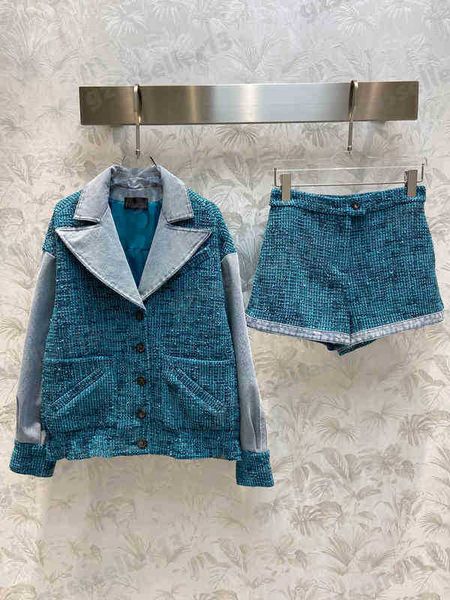 two piece women sets luxury designer tracksuits cnl tweed and denim jacket shorts fashion brand womens clothing, Gray
two piece women sets luxury designer tracksuits cnl tweed and denim jacket shorts fashion brand womens clothing, Gray