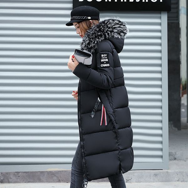 womens down parkas winter jacket big fur collar thick slim coat fashion hooded cotton outerwear long woman 221124, Black
womens down parkas winter jacket big fur collar thick slim coat fashion hooded cotton outerwear long woman 221124, Black