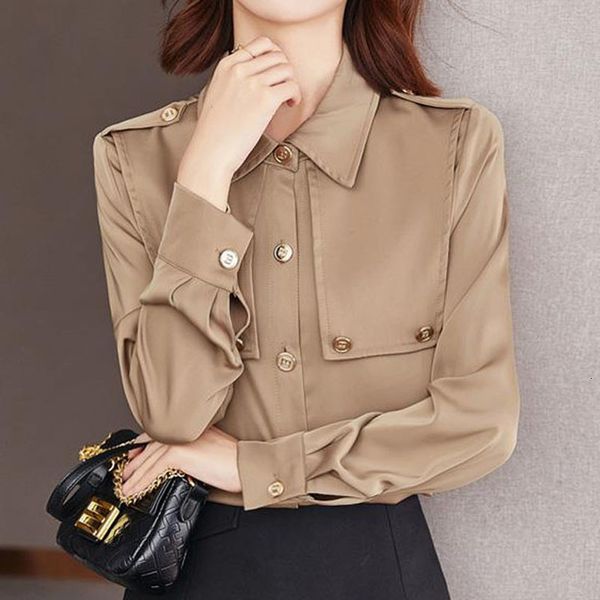 women's blouses shirts long sleeve vintage commute poloneck shirt women's clothing spring button spliced korean fashion solid colo, White
women's blouses shirts long sleeve vintage commute poloneck shirt women's clothing spring button spliced korean fashion solid colo, White
