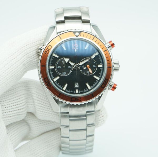 men's quartz luxury watch 007 dial black chronograph ocean diver 600m stainless steel case back sports sea mens calendar expedition gra, Slivery;brown
men's quartz luxury watch 007 dial black chronograph ocean diver 600m stainless steel case back sports sea mens calendar expedition gra, Slivery;brown