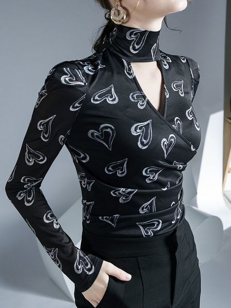 women's tshirt female hollow out turtleneck tshirt tee women slim stretchy chic full sleeve tshirts printed mesh for woman 221124, White
women's tshirt female hollow out turtleneck tshirt tee women slim stretchy chic full sleeve tshirts printed mesh for woman 221124, White