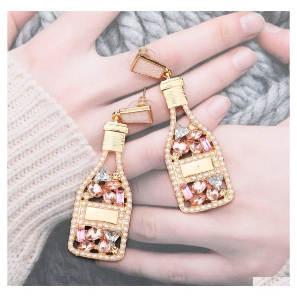 dangle chandelier beaded champagne bottle earrings for women men handmade drop dangle earring birthday holiday parties gifts deliv dhqr9, Silver 
dangle chandelier beaded champagne bottle earrings for women men handmade drop dangle earring birthday holiday parties gifts deliv dhqr9, Silver