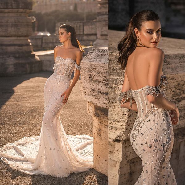 luxury crystal beads mermaid wedding dresses off shoulder beading illusion bridal gowns sweep train robe de, White
luxury crystal beads mermaid wedding dresses off shoulder beading illusion bridal gowns sweep train robe de, White