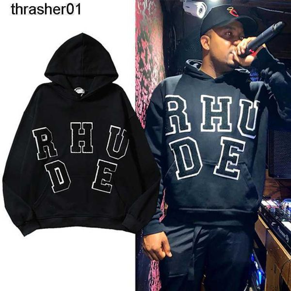 men's hoodies sweatshirts designer rhude embroidery hoodie men women fashion streetwear loose hoodie, Black
men's hoodies sweatshirts designer rhude embroidery hoodie men women fashion streetwear loose hoodie, Black