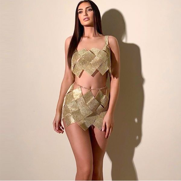 two piece dress handmade halter skirt 2 pieces set women outfits fashion suit rhombus splicing flash camisole miniskirt 221123, White
two piece dress handmade halter skirt 2 pieces set women outfits fashion suit rhombus splicing flash camisole miniskirt 221123, White