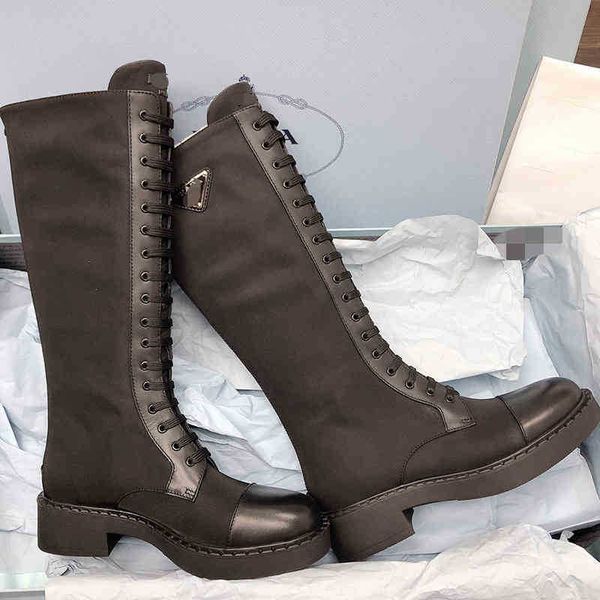 brand autumn winter p triangle lace up women's thick soled motorcycle canvas leather high tube knight boots home, Black
brand autumn winter p triangle lace up women's thick soled motorcycle canvas leather high tube knight boots home, Black
