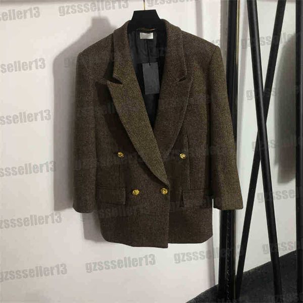 jacket for womens luxury designer clothing metal button wool blazer hoodies 2022aw fashion brand ys lapel jackets, Black;brown
jacket for womens luxury designer clothing metal button wool blazer hoodies 2022aw fashion brand ys lapel jackets, Black;brown