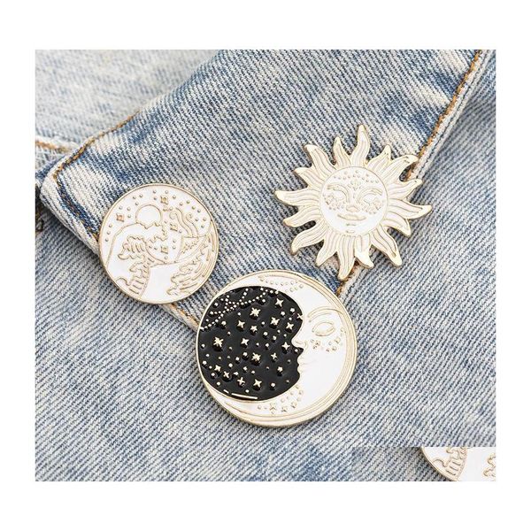 pins brooches cartoon waves brooch vintage sun and moon round enamel pins adventure explore cam badges for women shirts lapel pin j dhtla, Gray
pins brooches cartoon waves brooch vintage sun and moon round enamel pins adventure explore cam badges for women shirts lapel pin j dhtla, Gray