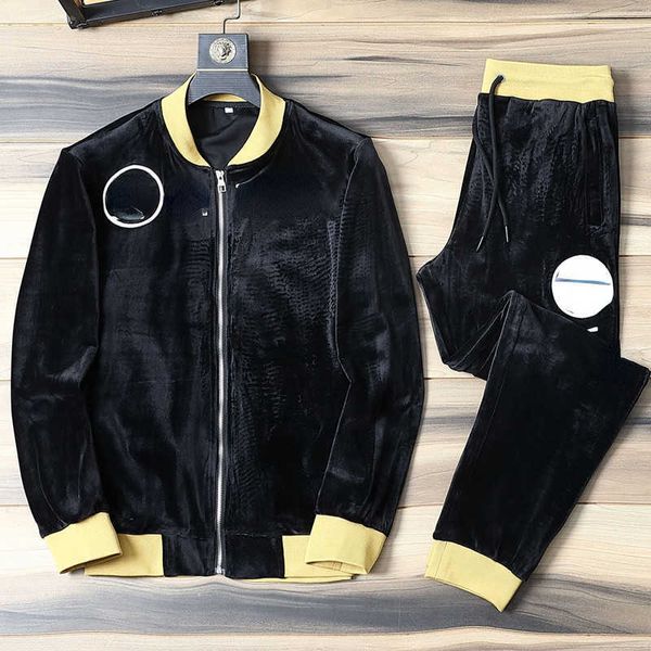 men's tracksuits autumn and winter designer design golden velvet leisure sports suit men's fashion two-piece set large european fa, Gray
men's tracksuits autumn and winter designer design golden velvet leisure sports suit men's fashion two-piece set large european fa, Gray