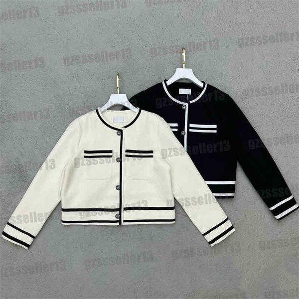 designer womens jacket cnel22ss contrast color jackets striped-embellished crew-neck cardigan sweatshirt brand women clothing, Black;brown
designer womens jacket cnel22ss contrast color jackets striped-embellished crew-neck cardigan sweatshirt brand women clothing, Black;brown