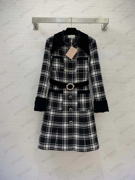 womens wool coat blends contrast color checked woolen fabric lapel belt collect waist slim trench coats custom set auger button open pocket, Black
womens wool coat blends contrast color checked woolen fabric lapel belt collect waist slim trench coats custom set auger button open pocket, Black