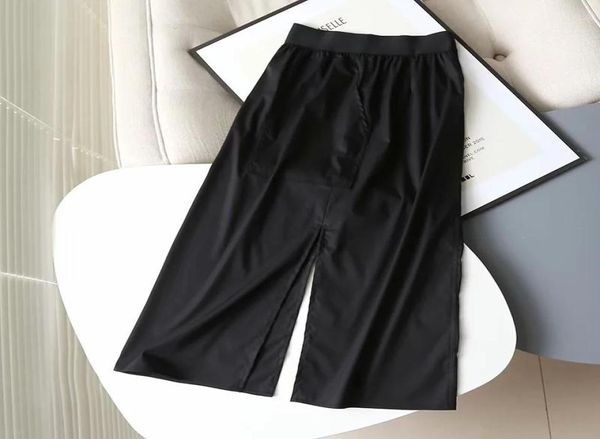 fashionskirts jennydave long womens england elegant ofiice lady forking black midi skirt women elastic waist faldas mujer m1007451