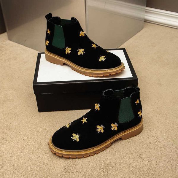fashion-mens camping boots leather fashion bootss mens spring and autumn low heel round head bee mens elastic original box, Black
fashion-mens camping boots leather fashion bootss mens spring and autumn low heel round head bee mens elastic original box, Black