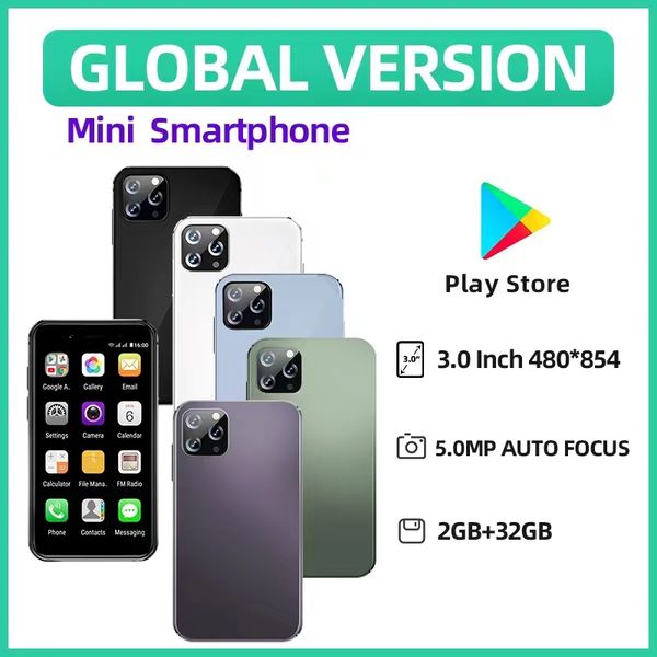 Mini I14 Cell phone 3.0'' Display Android 8.1 Smartphone Google Play Quad Core 3G WCDMA 2GB RAM 32GB ROM Dual SIM 5MP Play Store Small Mobile Phones Smart 3, Black
Mini I14 Cell phone 3.0'' Display Android 8.1 Smartphone Google Play Quad Core 3G WCDMA 2GB RAM 32GB ROM Dual SIM 5MP Play Store Small Mobile Phones Smart 3, Black