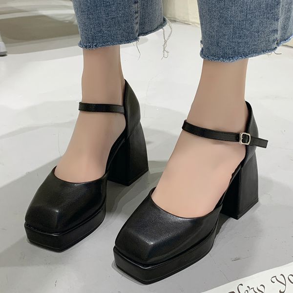 dress shoes lucyever ankle strap platform pumps women pu leather square toe mary jane woman goth thick high heels ladies 221123, Black
dress shoes lucyever ankle strap platform pumps women pu leather square toe mary jane woman goth thick high heels ladies 221123, Black