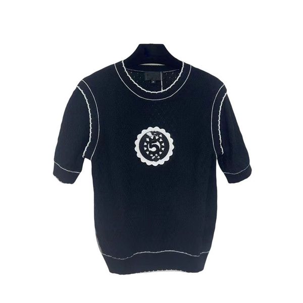 1116 2022 milan runway brand same style sweater short sleeve black white red pullover womens lebo, White;black
1116 2022 milan runway brand same style sweater short sleeve black white red pullover womens lebo, White;black