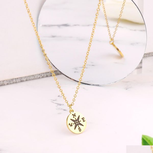 pendant necklaces stainless steel necklace for women lovers gold and sier color tiny round compass handmade jewelry drop delivery ne dhijw, Silver
pendant necklaces stainless steel necklace for women lovers gold and sier color tiny round compass handmade jewelry drop delivery ne dhijw, Silver