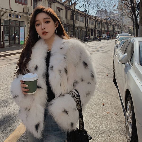 women's fur faux winter fur imitation coat young short han edition leopard print fashion casual jacket 221123, Black
women's fur faux winter fur imitation coat young short han edition leopard print fashion casual jacket 221123, Black