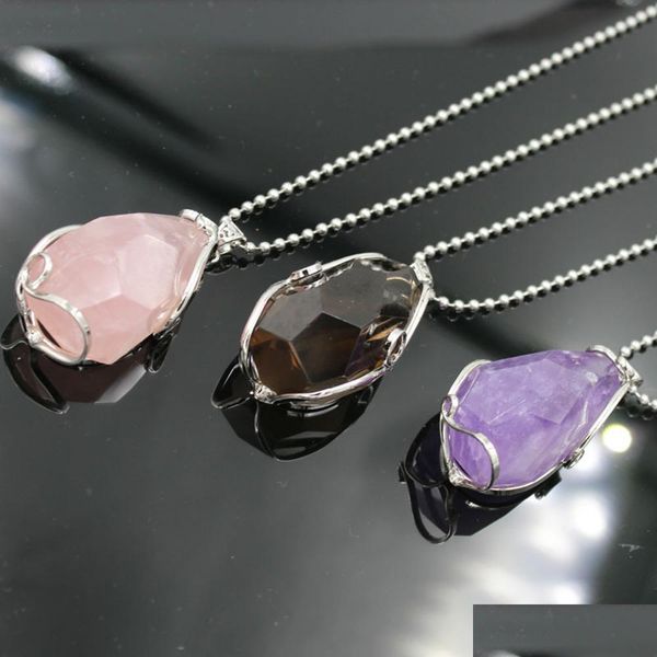 pendant necklaces sier plated wire wrap irregar necklace cut gemstone healing energy natural crystal pendant necklaces ameth dhgarden dhvlg, Silver
pendant necklaces sier plated wire wrap irregar necklace cut gemstone healing energy natural crystal pendant necklaces ameth dhgarden dhvlg, Silver