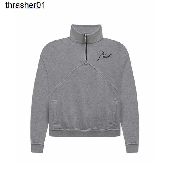 men's hoodies designer sweatshirts rhude winter collar zipper embroidery stitching men's women's loose fashion sweater hoodie, Black
men's hoodies designer sweatshirts rhude winter collar zipper embroidery stitching men's women's loose fashion sweater hoodie, Black