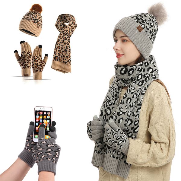 scarves leopard scarf hat glove three piece for women autumn winter warm knitted beanies retro scarves gloves ski protect cold set 221123, Blue;gray
scarves leopard scarf hat glove three piece for women autumn winter warm knitted beanies retro scarves gloves ski protect cold set 221123, Blue;gray