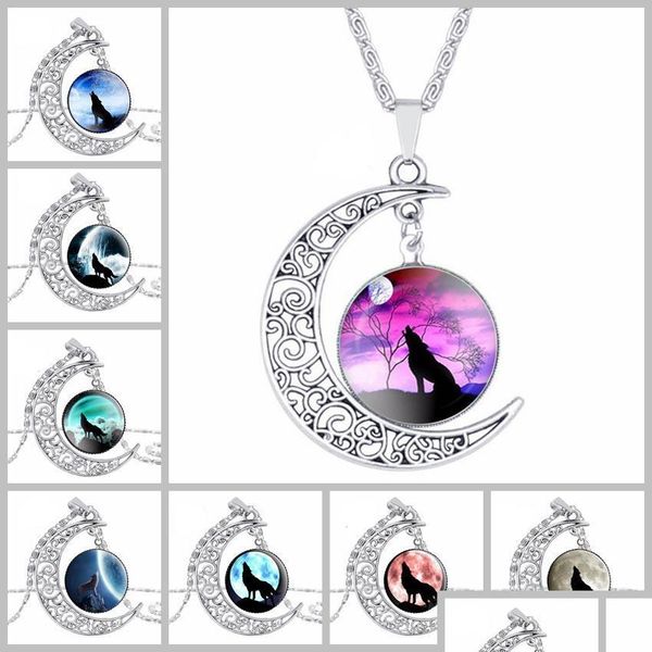 pendant necklaces totem wolf glass cabochon necklace moon time gemstone necklaces chains sier animal models fashion jewelry for wome dhklt, Silver
pendant necklaces totem wolf glass cabochon necklace moon time gemstone necklaces chains sier animal models fashion jewelry for wome dhklt, Silver