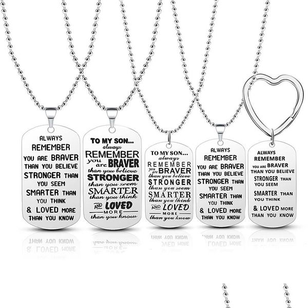 pendant necklaces to my son daughter love mom dad necklaces keychain stainless steel dog tag letter pendant beaded chains for women dhjm3, Silver
pendant necklaces to my son daughter love mom dad necklaces keychain stainless steel dog tag letter pendant beaded chains for women dhjm3, Silver