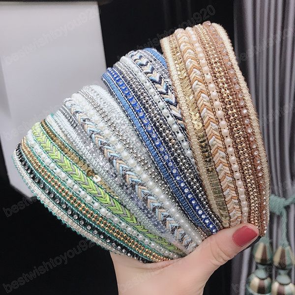 classic rhinestone headbands handmade wide head hoops sequins pearl beaded elegant hair hoop bohemia women hair accessories, Silver
classic rhinestone headbands handmade wide head hoops sequins pearl beaded elegant hair hoop bohemia women hair accessories, Silver