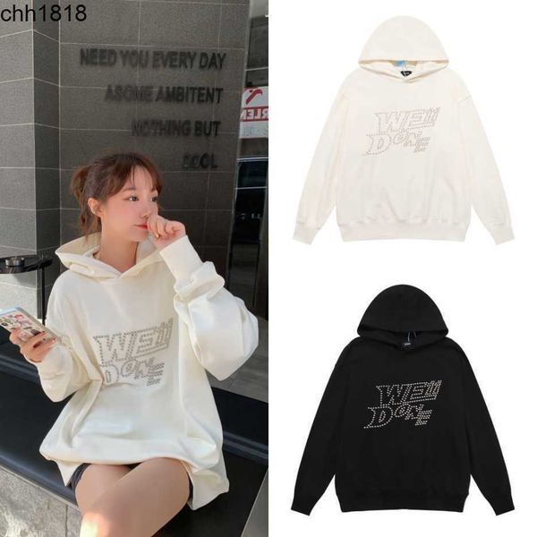 we11done rivet pearl drill hoodie welldone korean couple loose long sleeve hoodie, Black
we11done rivet pearl drill hoodie welldone korean couple loose long sleeve hoodie, Black