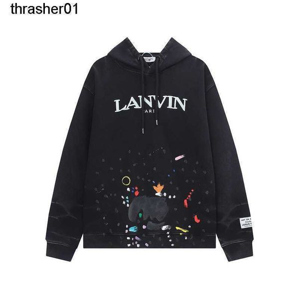 men's hoodies designer sweatshirts winter new lanvins embroidery letters speckle hooded loose sweater men women fashion streetwear hood, Black
men's hoodies designer sweatshirts winter new lanvins embroidery letters speckle hooded loose sweater men women fashion streetwear hood, Black