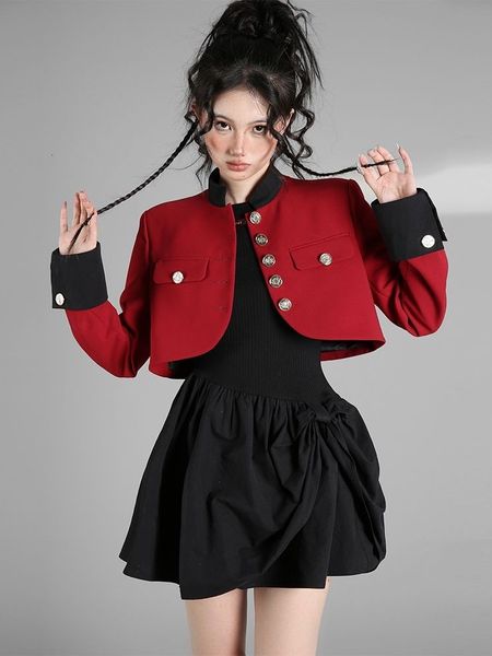 two piece dress female slim elegant set women single breasted patchwork crop blazers solid pleated mini dresses spring autumn 221123, White
two piece dress female slim elegant set women single breasted patchwork crop blazers solid pleated mini dresses spring autumn 221123, White