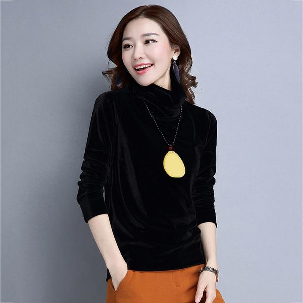 women's tshirt women autumn winter velvet blouse long sleeve turtleneck slim base tshirt 221124, White
women's tshirt women autumn winter velvet blouse long sleeve turtleneck slim base tshirt 221124, White